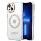 Guess iPhone 14 Cover Gennemsigtig MagSafe Guld Gennemsigtig