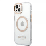 Guess iPhone 14 Cover Gennemsigtig MagSafe Guld Gennemsigtig