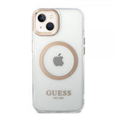 Guess iPhone 14 Cover Gennemsigtig MagSafe Guld Gennemsigtig