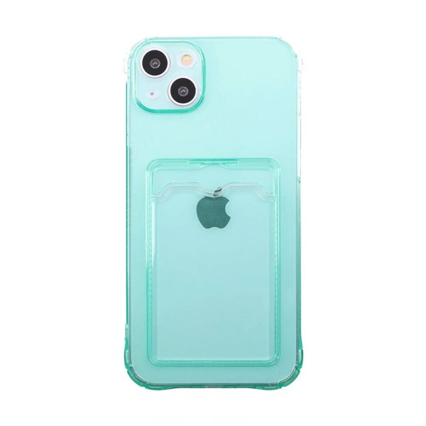 iPhone 14 Cover Kortholder Stødsikker Grøn