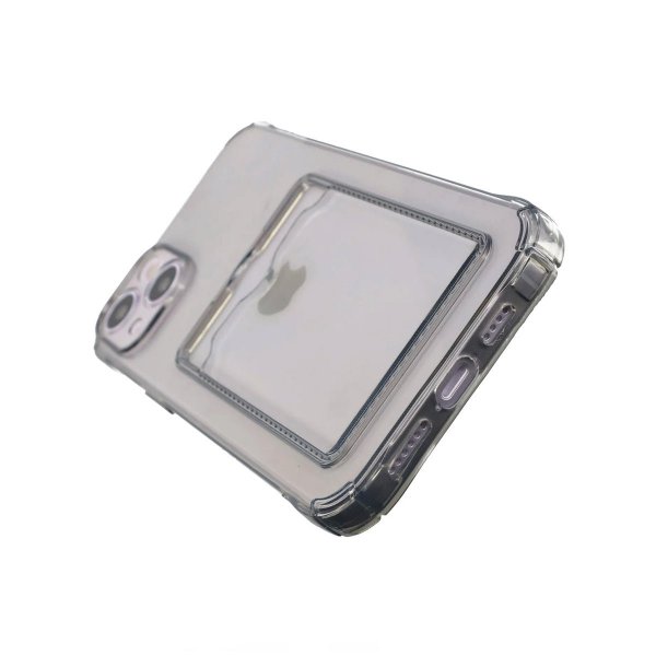iPhone 14 Cover Kortholder Stødsikkert Sort