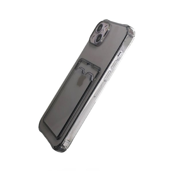 iPhone 14 Cover Kortholder Stødsikkert Sort