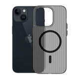 iPhone 13/iPhone 14 Cover Bølget MagSafe Transparent Sort