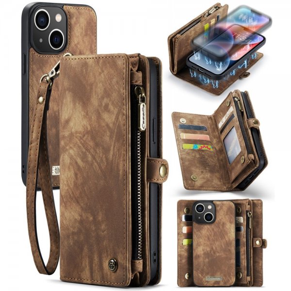 CaseMe iPhone 15 Cover 008 Series Aftageligt Cover Brun