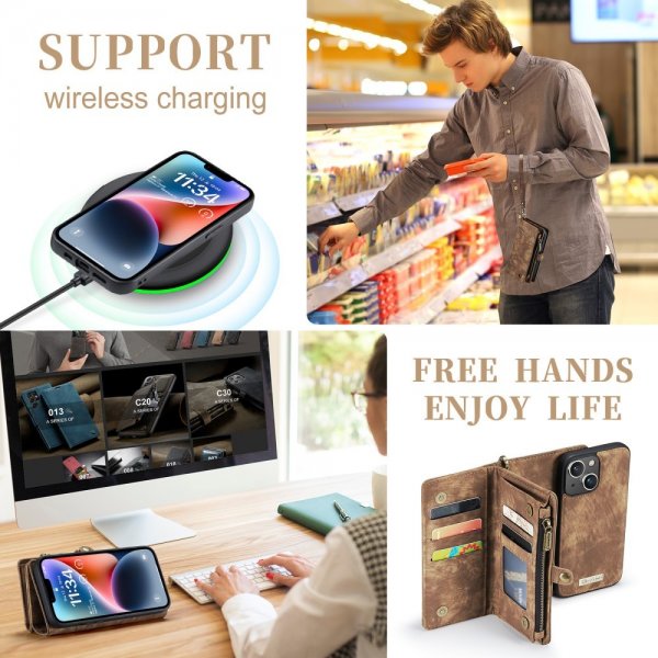 CaseMe iPhone 15 Cover 008 Series Aftageligt Cover Brun