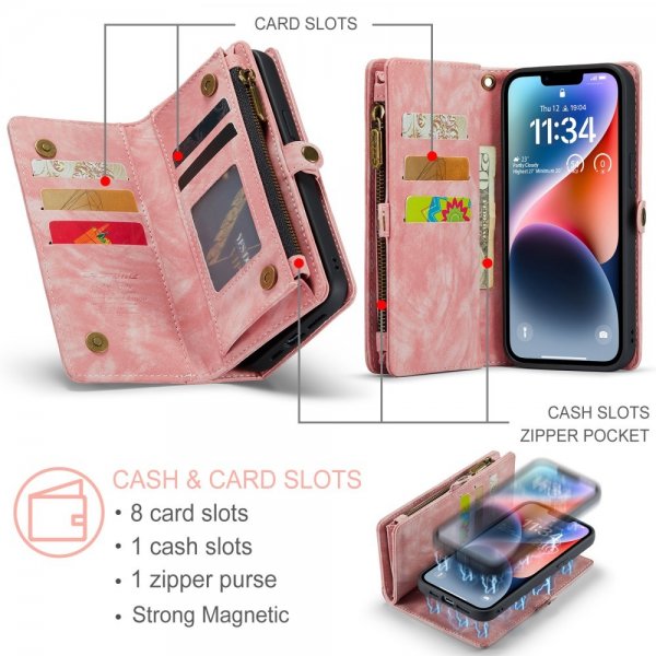 CaseMe iPhone 15 Cover 008 Series Aftageligt Cover Rosa