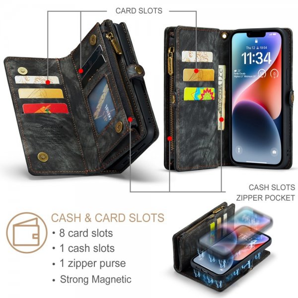 CaseMe iPhone 15 Etui 008 Series Aftageligt Cover Sort