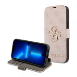Guess iPhone 15 Cover 4G Logo Pink