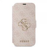 Guess iPhone 15 Cover 4G Logo Pink