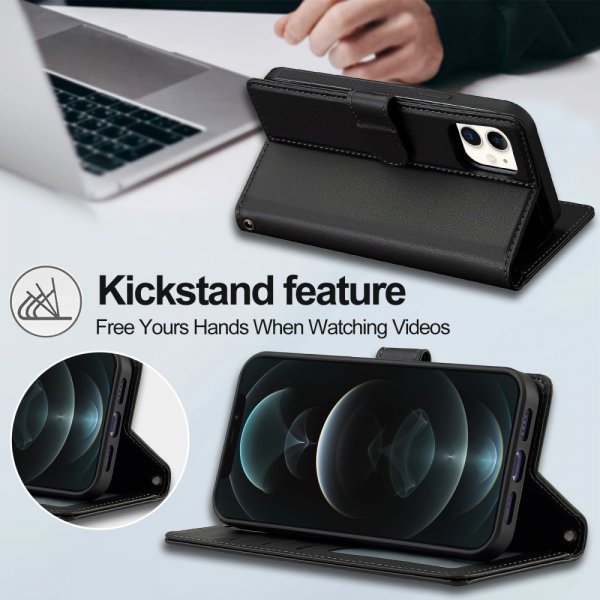 Lc.Imeeke iPhone 15 Cover med Aftageligt Cover L2 Series MagSafe Sort