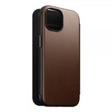 Nomad iPhone 15 Etui Modern Leather Folio Brun