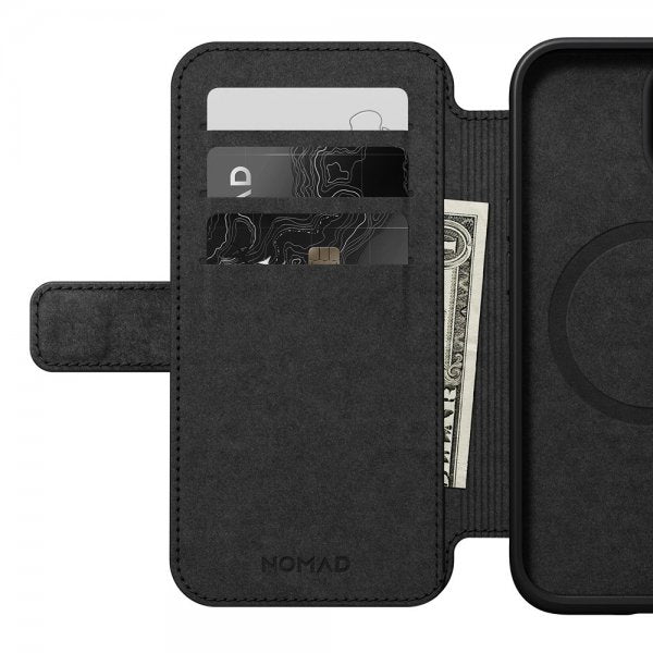 Nomad iPhone 15 Cover Modern Leather Folio Sort