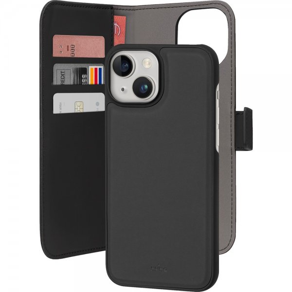 Puro iPhone 15 Cover Wallet Detachable 2-i-1 Sort