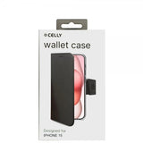 Celly iPhone 15 Etui Wally Wallet Case Sort