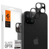 Spigen iPhone 14/15/14 Plus/15 Plus Kamerabeskyttelsesglas Glas.tR Optik Sort 2-pak