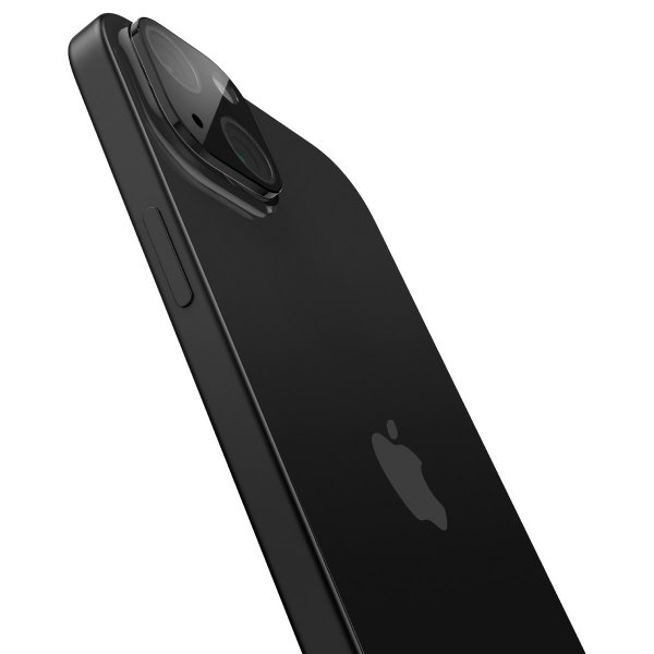 Spigen iPhone 14/15/14 Plus/15 Plus Kamerabeskyttelsesglas Glas.tR Optik Sort 2-pak