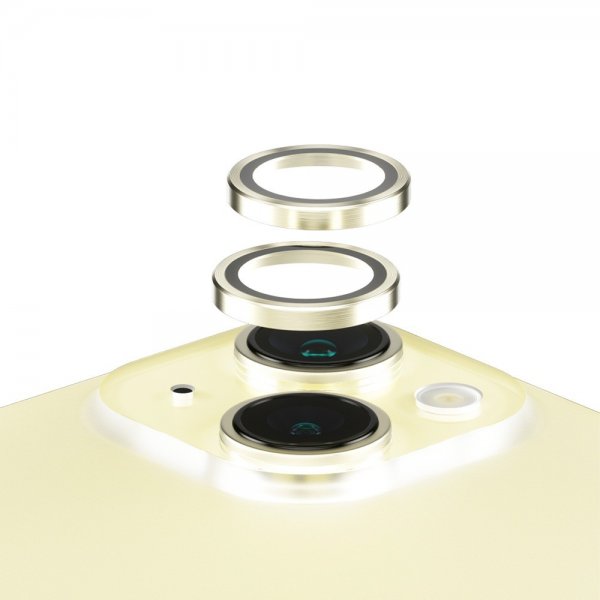 PanzerGlass iPhone 15/iPhone 15 Plus Kamerabeskyttelse Hoops Gul