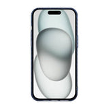 iPhone 15 Cover Kulfibermønster Blå Grå