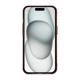 iPhone 15 Cover Kulfibermønster Rød