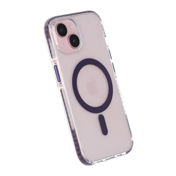 iPhone 15 Cover Stødsikkert MagSafe Lilla