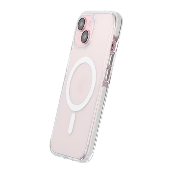 iPhone 15 Cover Stødsikkert MagSafe Hvid