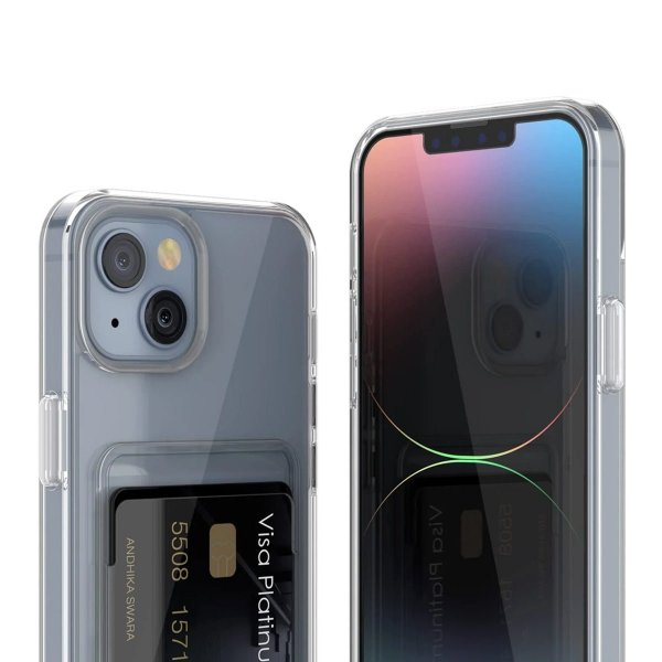 Rvelon iPhone 15 Cover Kortholder Transparent