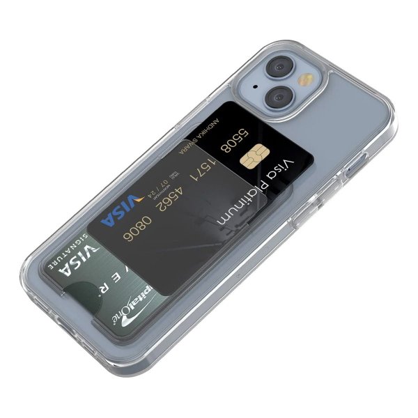 Rvelon iPhone 15 Cover Kortholder Transparent