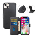 Rvelon iPhone 15 Cover Ægte Læder Sort
