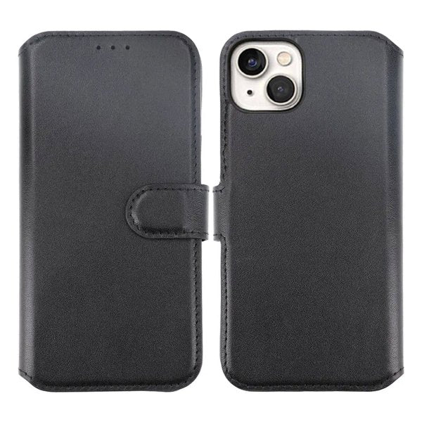 Rvelon iPhone 15 Cover Ægte Læder Sort