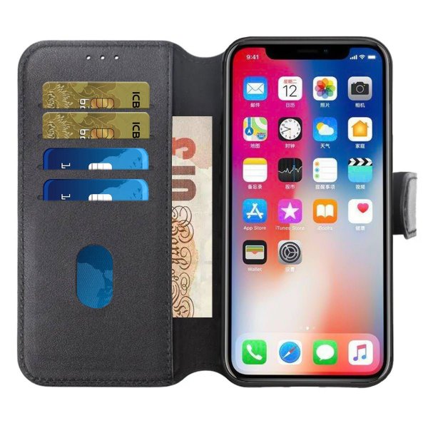 Rvelon iPhone 15 Cover Ægte Læder Sort