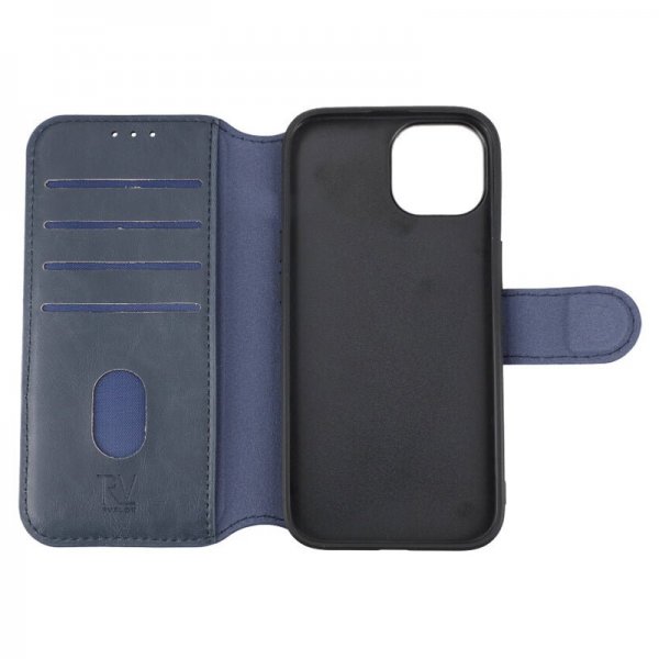Rvelon iPhone 15 Cover 4 kortlommer MagSafe Blå