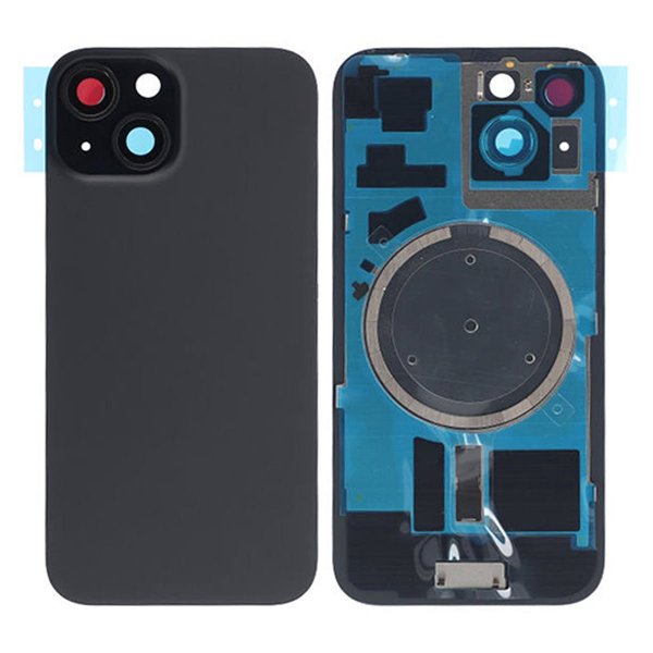 iPhone 15 Plus Bagside Glas med Magsafe Magnet - Sort