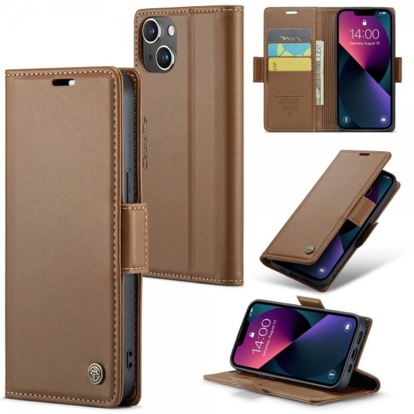 CaseMe iPhone 15 Plus Etui 023-serie Brun