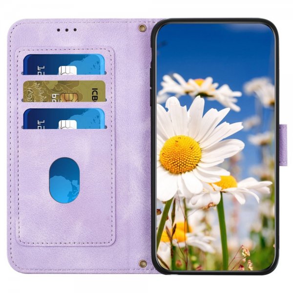iPhone 15 Plus Etui Blomstret Mønster Lilla