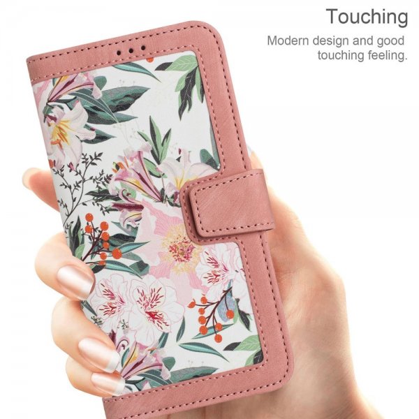 iPhone 15 Plus Cover Blomstret design Lyserød