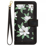 iPhone 15 Plus Etui Blomstermønster Sort