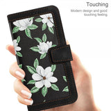iPhone 15 Plus Etui Blomstermønster Sort