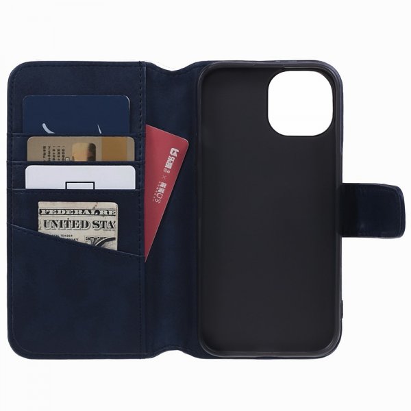 Nordic Covers iPhone 15 Plus Etui Essential Læder Heron Blue