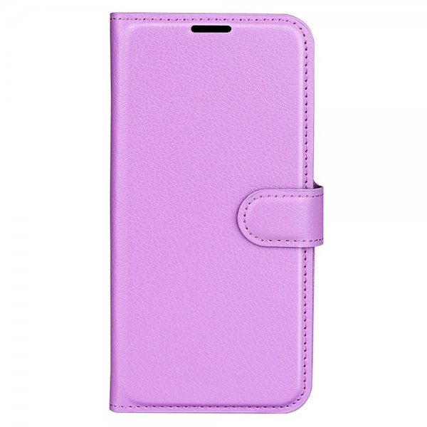 iPhone 15 Plus Cover Litchi Lilla