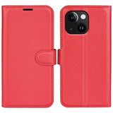 iPhone 15 Plus Cover Litchi Rød