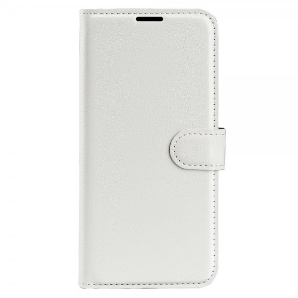 iPhone 15 Plus Etui Litchi Hvid