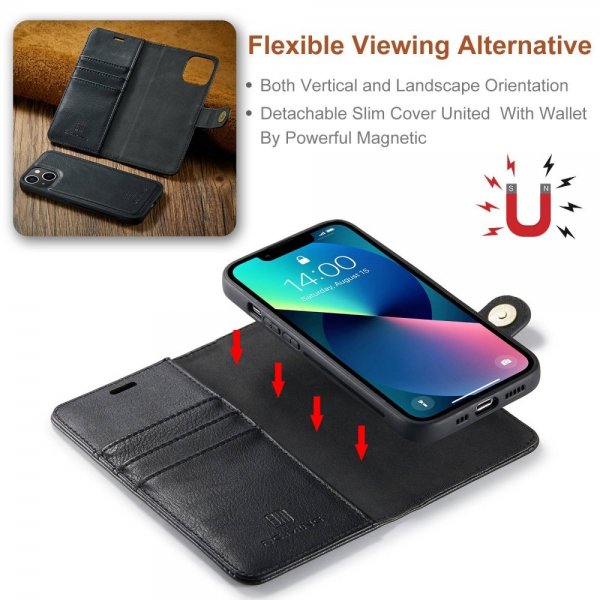 Dg.Ming iPhone 15 Plus Cover med Aftageligt Cover Sort