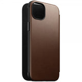 Nomad iPhone 15 Plus Cover Modern Leather Folio Brun