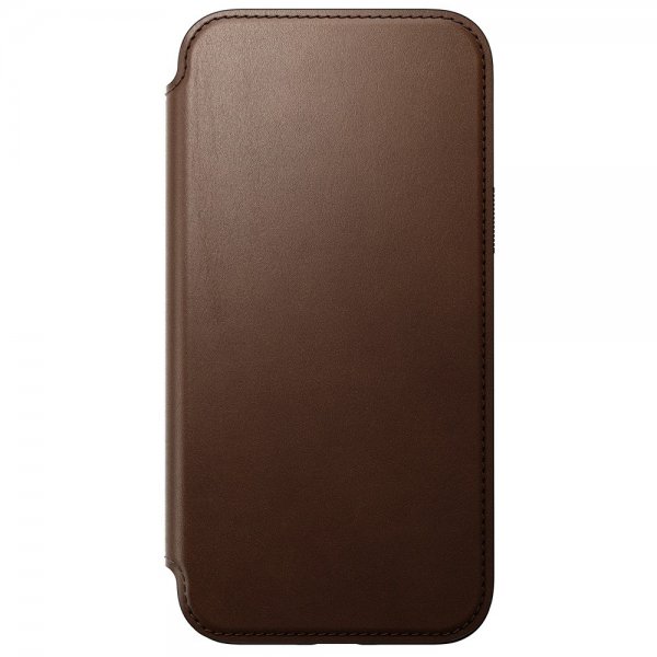 Nomad iPhone 15 Plus Cover Modern Leather Folio Brun