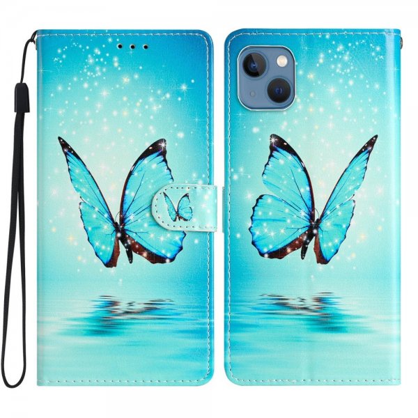 iPhone 15 Plus Cover Motiv Blå Sommerfugl