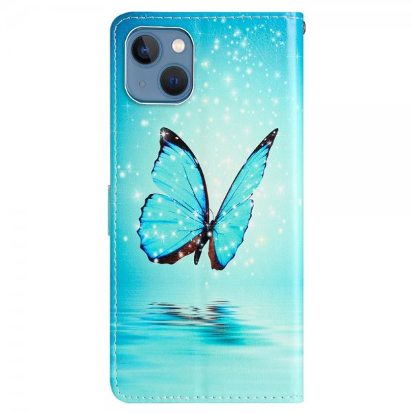iPhone 15 Plus Cover Motiv Blå Sommerfugl