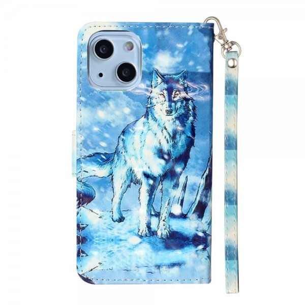 iPhone 15 Plus Cover Motiv Ulv Blå