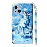 iPhone 15 Plus Cover Motiv Ulv Blå