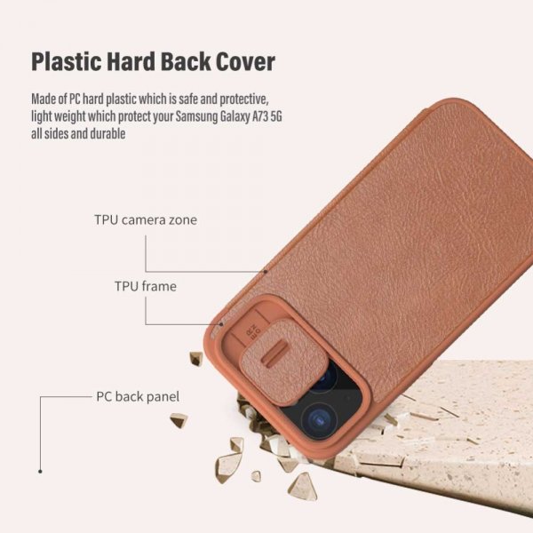 Nillkin iPhone 15 Plus Etui Qin Pro Series Rød