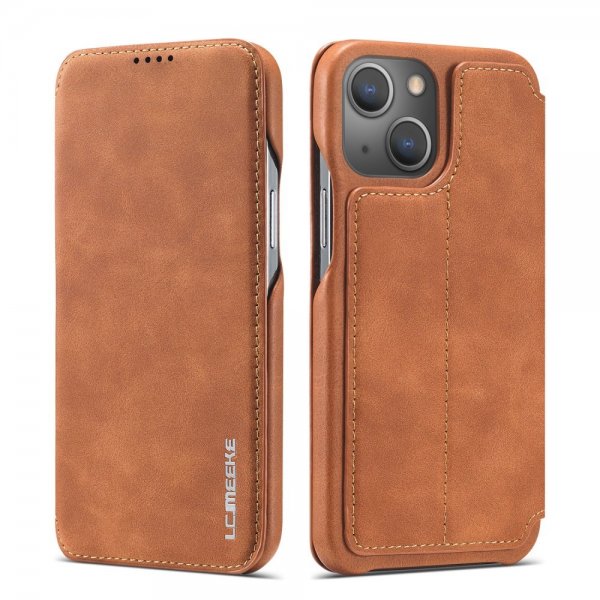 Lc.Imeeke iPhone 15 Plus Etui Retro Brun